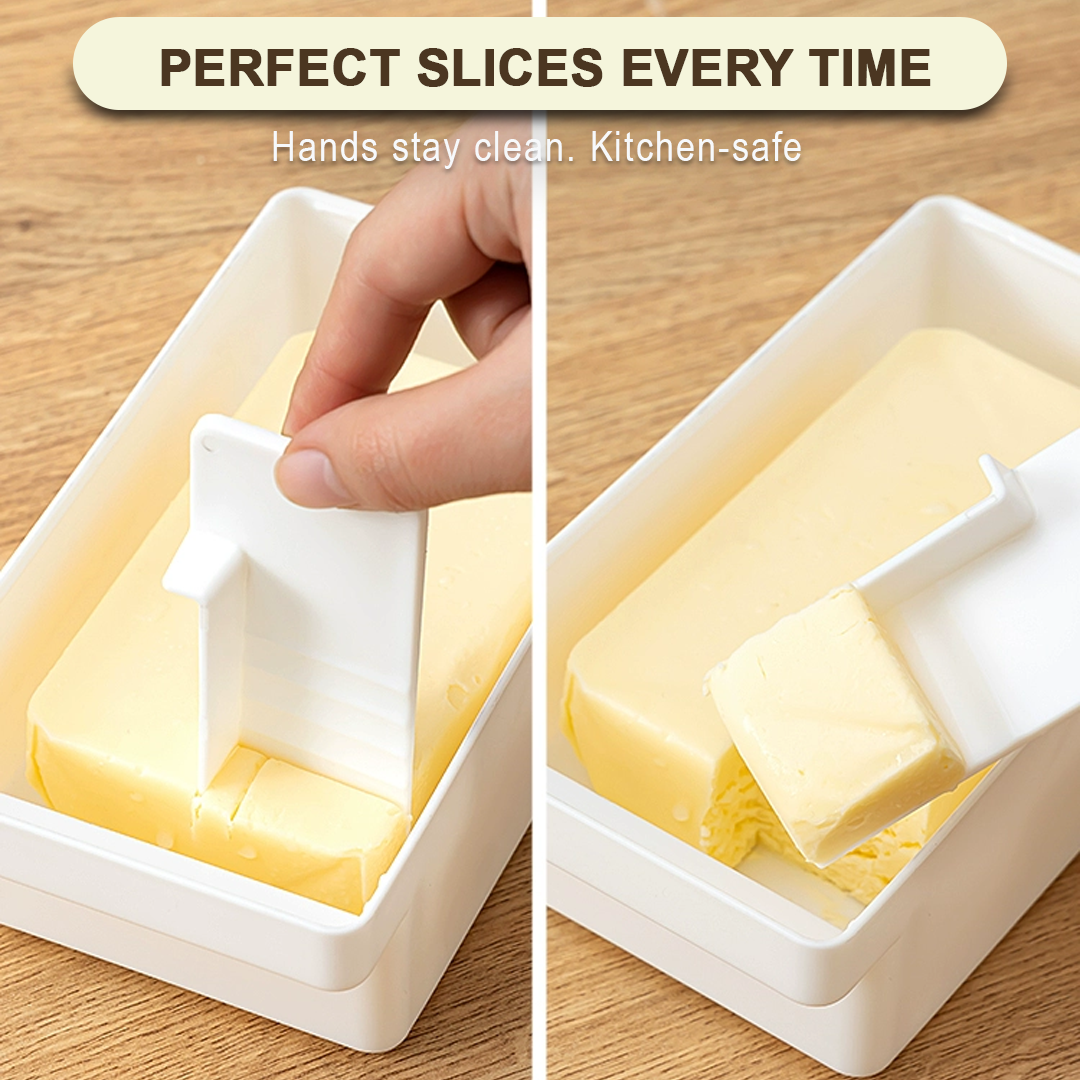 2-in-1 Butter Box with Built-In Cutter – Clean, Safe, Travel-Ready
