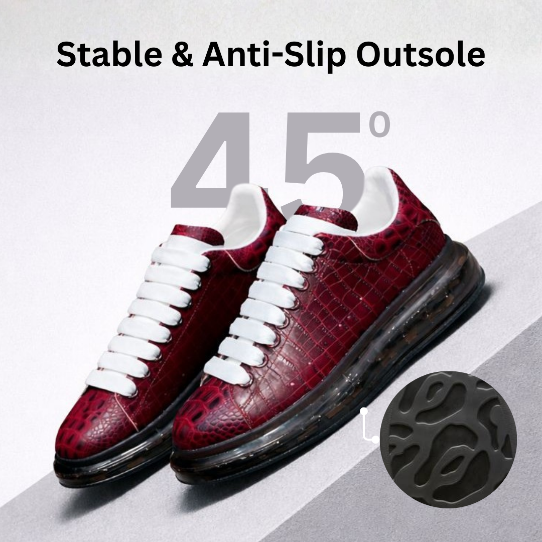 Unisex Premium Leather Smart Casual Shoes – Cushioned Anti-Slip Comfort Sole