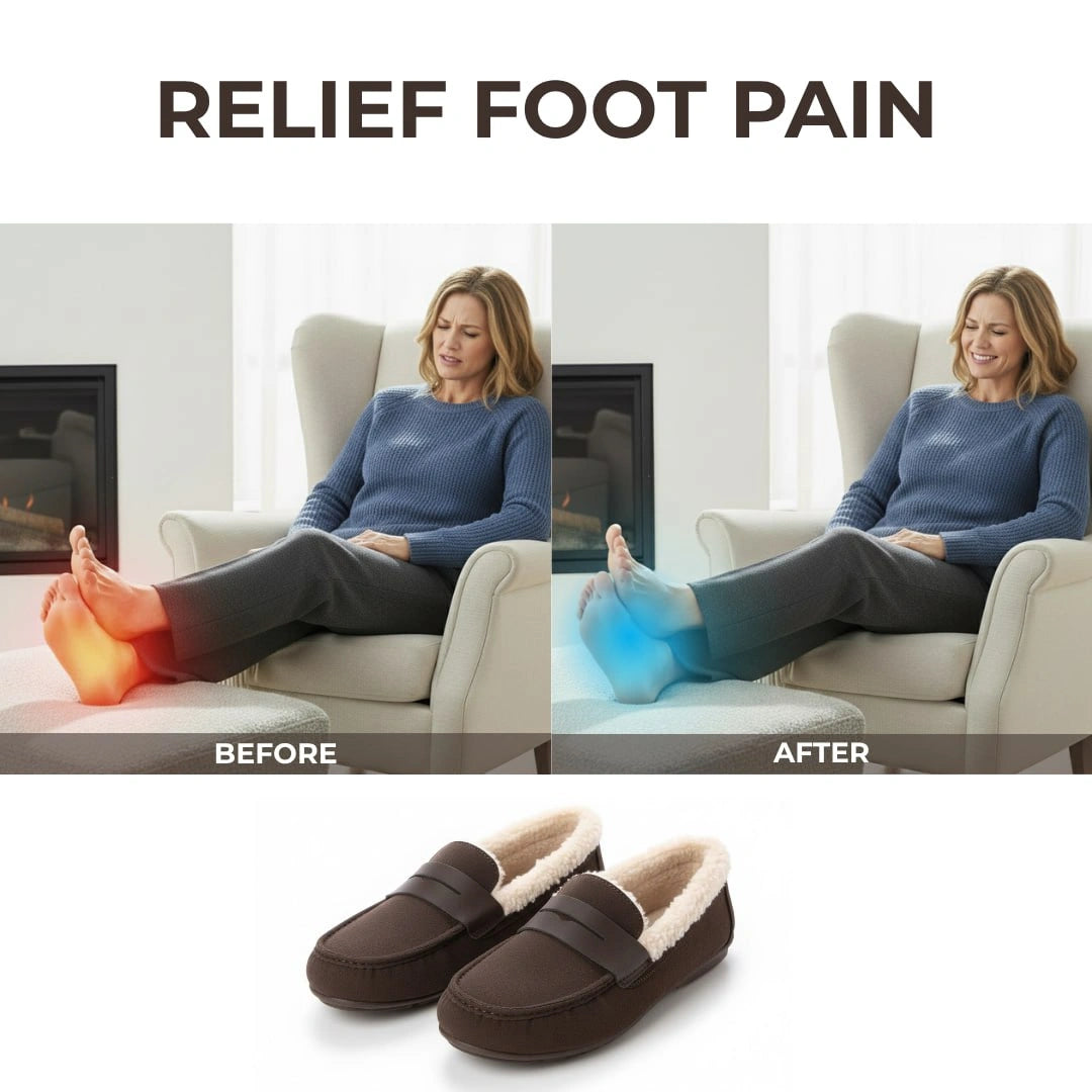 Women’s Warm Plush Moccasin Loafers – Non-Slip Cozy Casual Flats