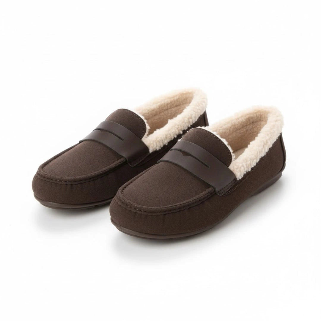 Women’s Warm Plush Moccasin Loafers – Non-Slip Cozy Casual Flats