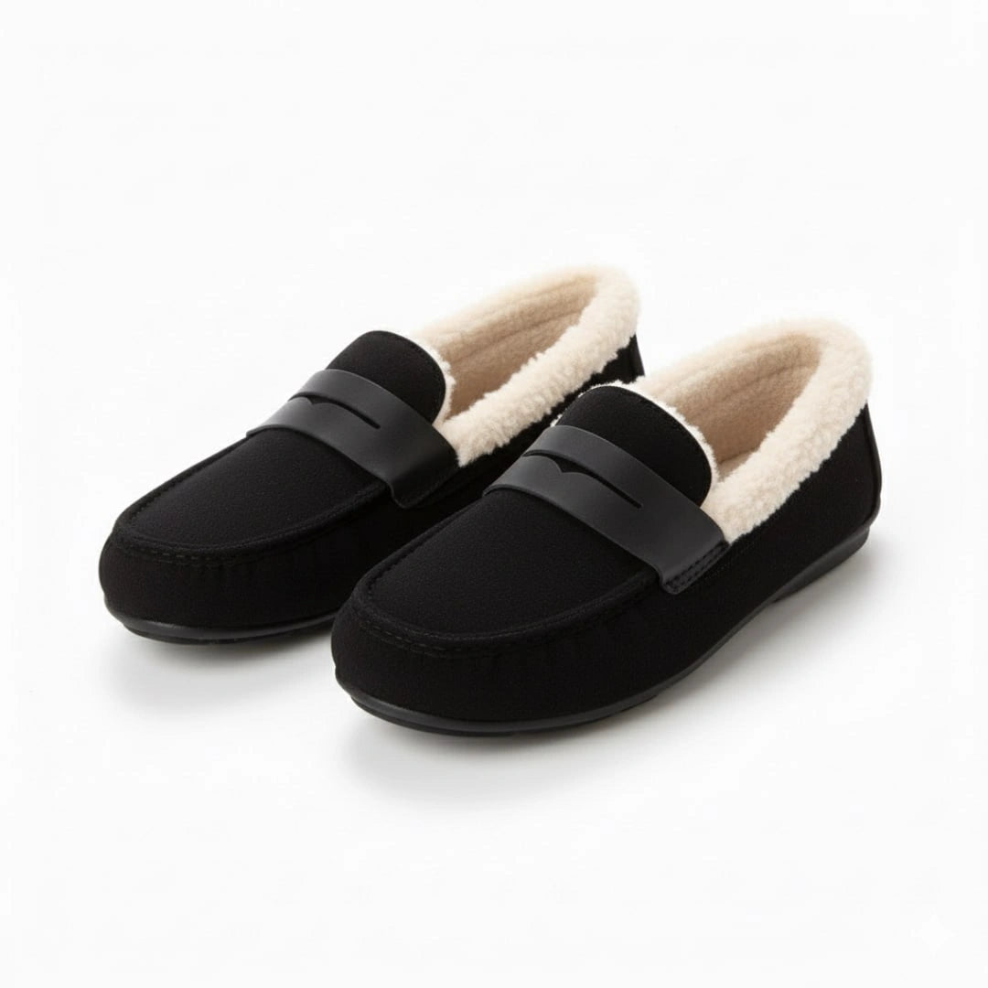 Women’s Warm Plush Moccasin Loafers – Non-Slip Cozy Casual Flats