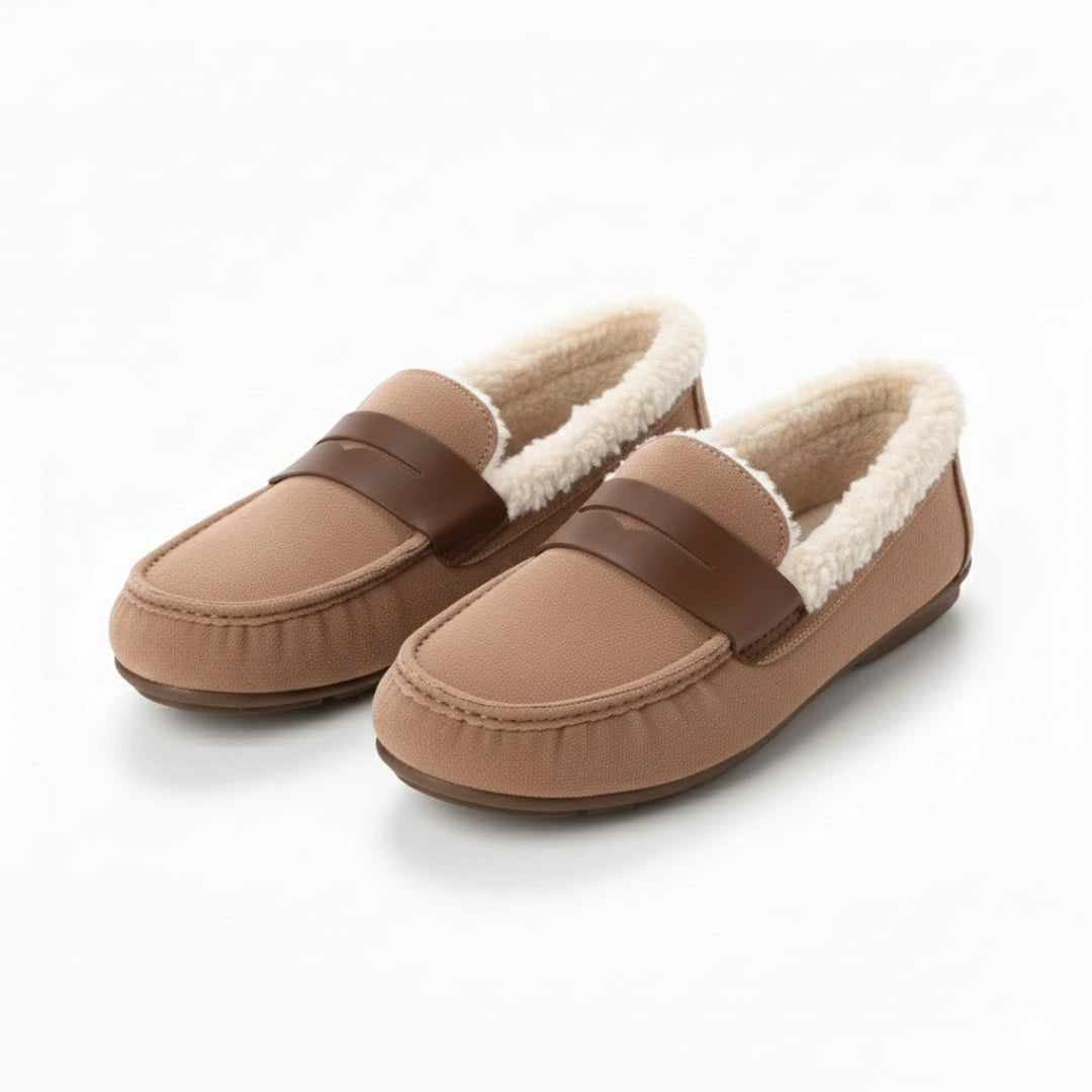 Women’s Warm Plush Moccasin Loafers – Non-Slip Cozy Casual Flats