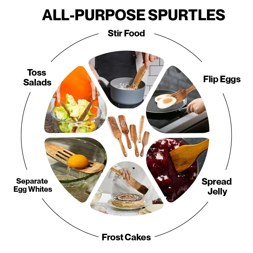 Teak Wooden Utensil Set