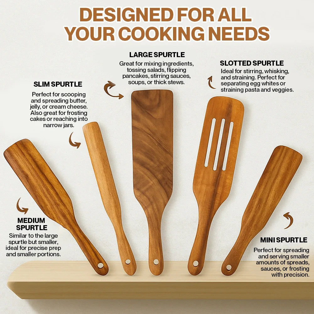 Teak Wooden Utensil Set