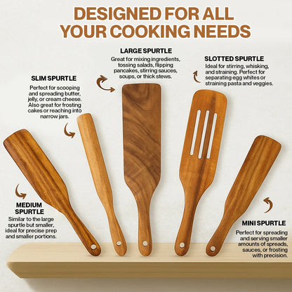 Teak Wooden Utensil Set
