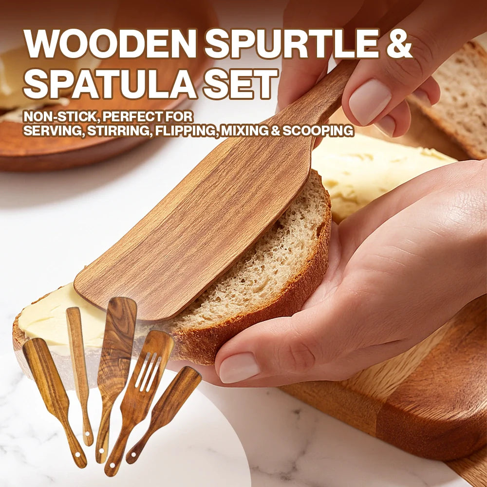 Teak Wooden Utensil Set