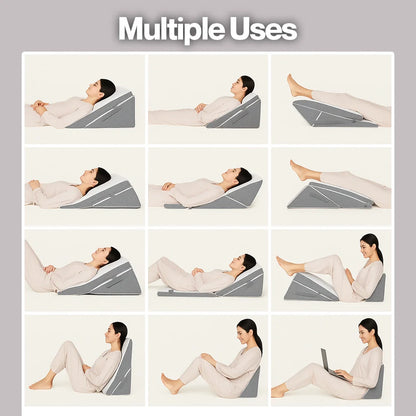Orthopedic Memory Foam 3-Piece Bed Wedge Pillow Set for Sleeping & Recovery